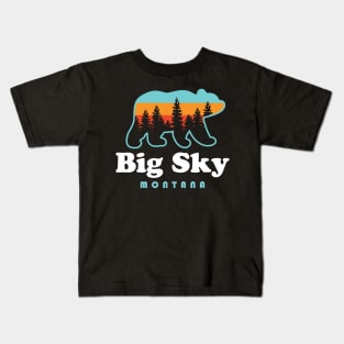 Big Sky Montana Bear Mountains Ski Trees Kids T-Shirt